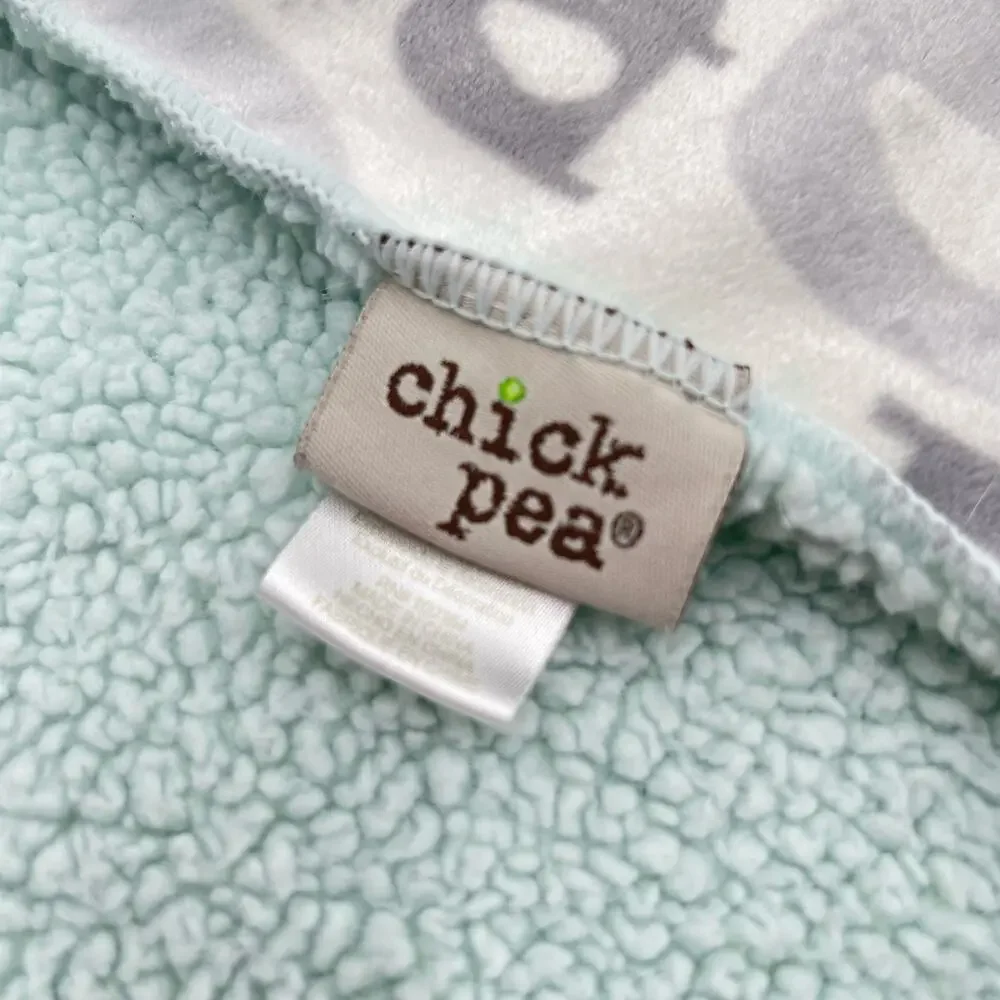 Chick Pea Gray Elephant Baby Security Blanket Mint Green Sherpa 30